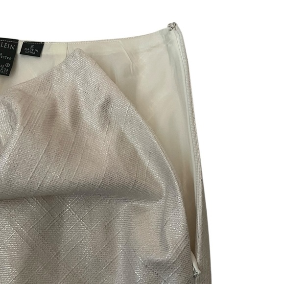 Anne Klein Suit Metallic Beige Textured Skirt Size 6 - Picture 9 of 12